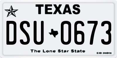 TX license plate DSU0673