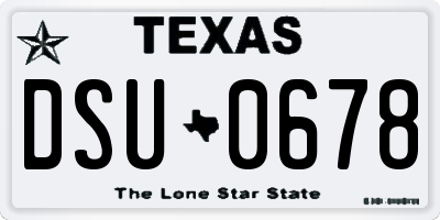 TX license plate DSU0678