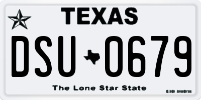 TX license plate DSU0679