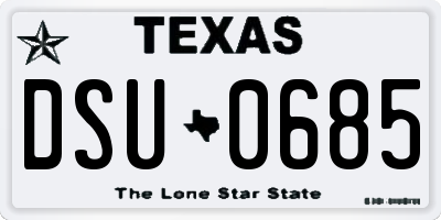 TX license plate DSU0685