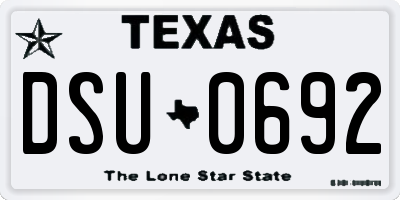 TX license plate DSU0692