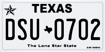 TX license plate DSU0702