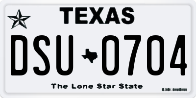 TX license plate DSU0704