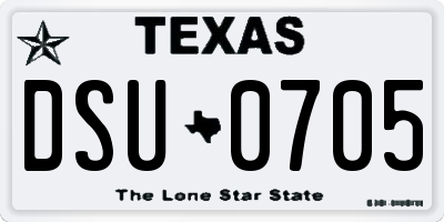 TX license plate DSU0705