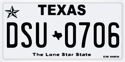 TX license plate DSU0706