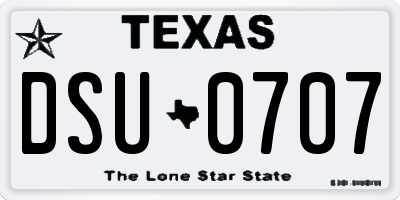 TX license plate DSU0707