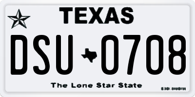TX license plate DSU0708