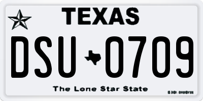 TX license plate DSU0709