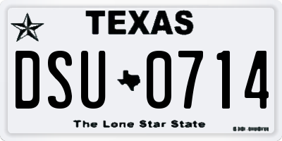 TX license plate DSU0714