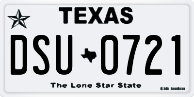 TX license plate DSU0721