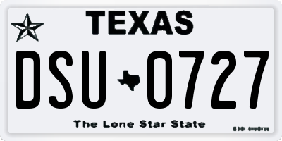 TX license plate DSU0727