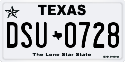 TX license plate DSU0728
