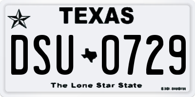 TX license plate DSU0729
