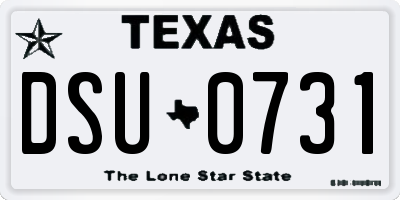 TX license plate DSU0731