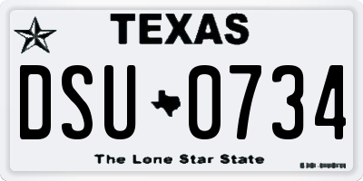 TX license plate DSU0734