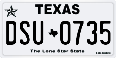 TX license plate DSU0735