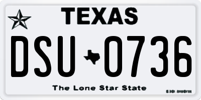 TX license plate DSU0736
