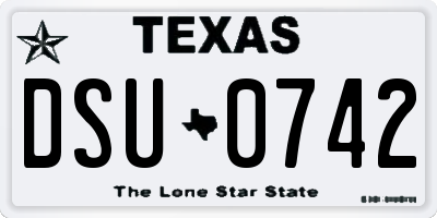 TX license plate DSU0742