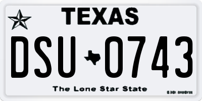 TX license plate DSU0743