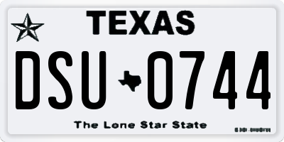 TX license plate DSU0744