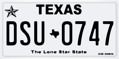 TX license plate DSU0747