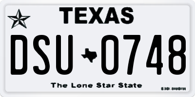 TX license plate DSU0748