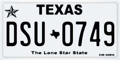 TX license plate DSU0749
