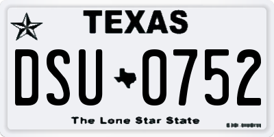 TX license plate DSU0752