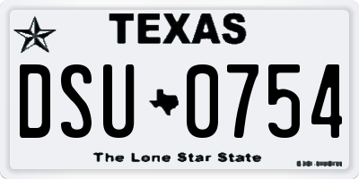 TX license plate DSU0754