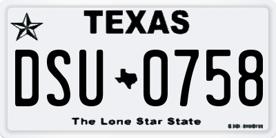 TX license plate DSU0758