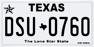 TX license plate DSU0760