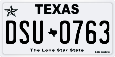TX license plate DSU0763