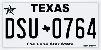 TX license plate DSU0764
