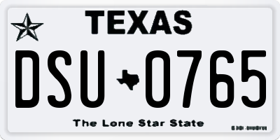 TX license plate DSU0765