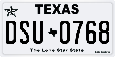 TX license plate DSU0768