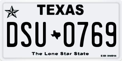 TX license plate DSU0769