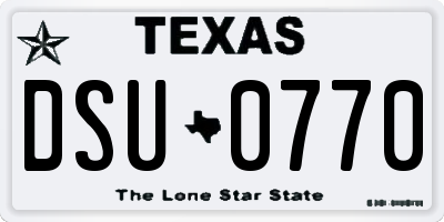 TX license plate DSU0770