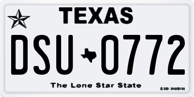 TX license plate DSU0772