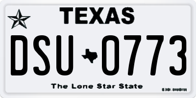 TX license plate DSU0773