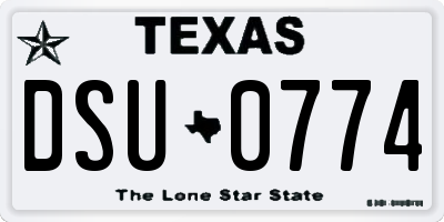 TX license plate DSU0774
