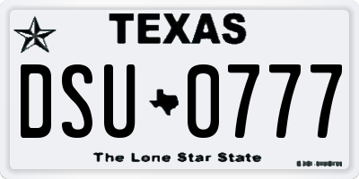 TX license plate DSU0777