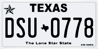TX license plate DSU0778