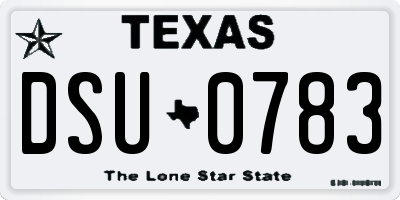 TX license plate DSU0783