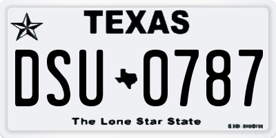 TX license plate DSU0787