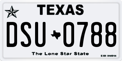 TX license plate DSU0788
