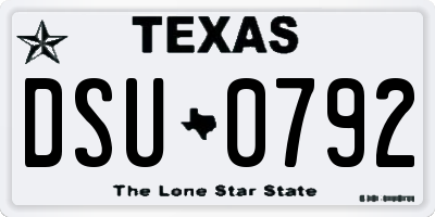 TX license plate DSU0792