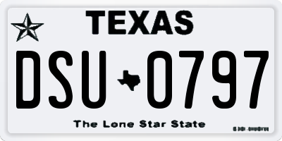 TX license plate DSU0797