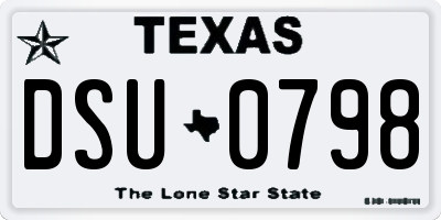 TX license plate DSU0798