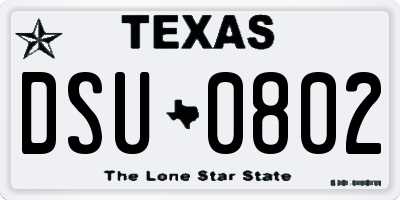 TX license plate DSU0802