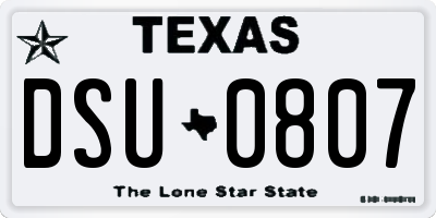 TX license plate DSU0807